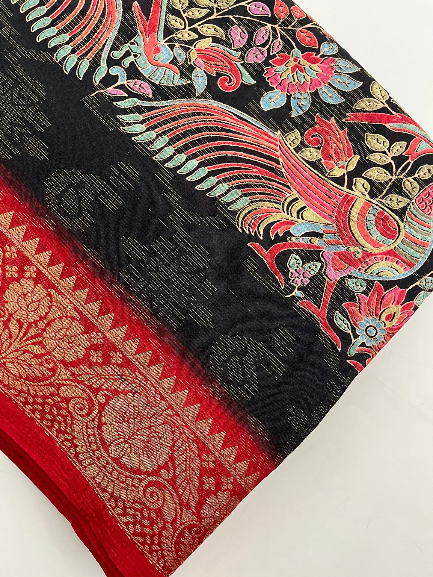 Kalamkari Linen Chiffon