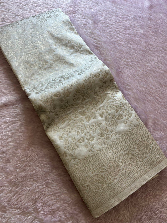 Tussar Silver Brocade