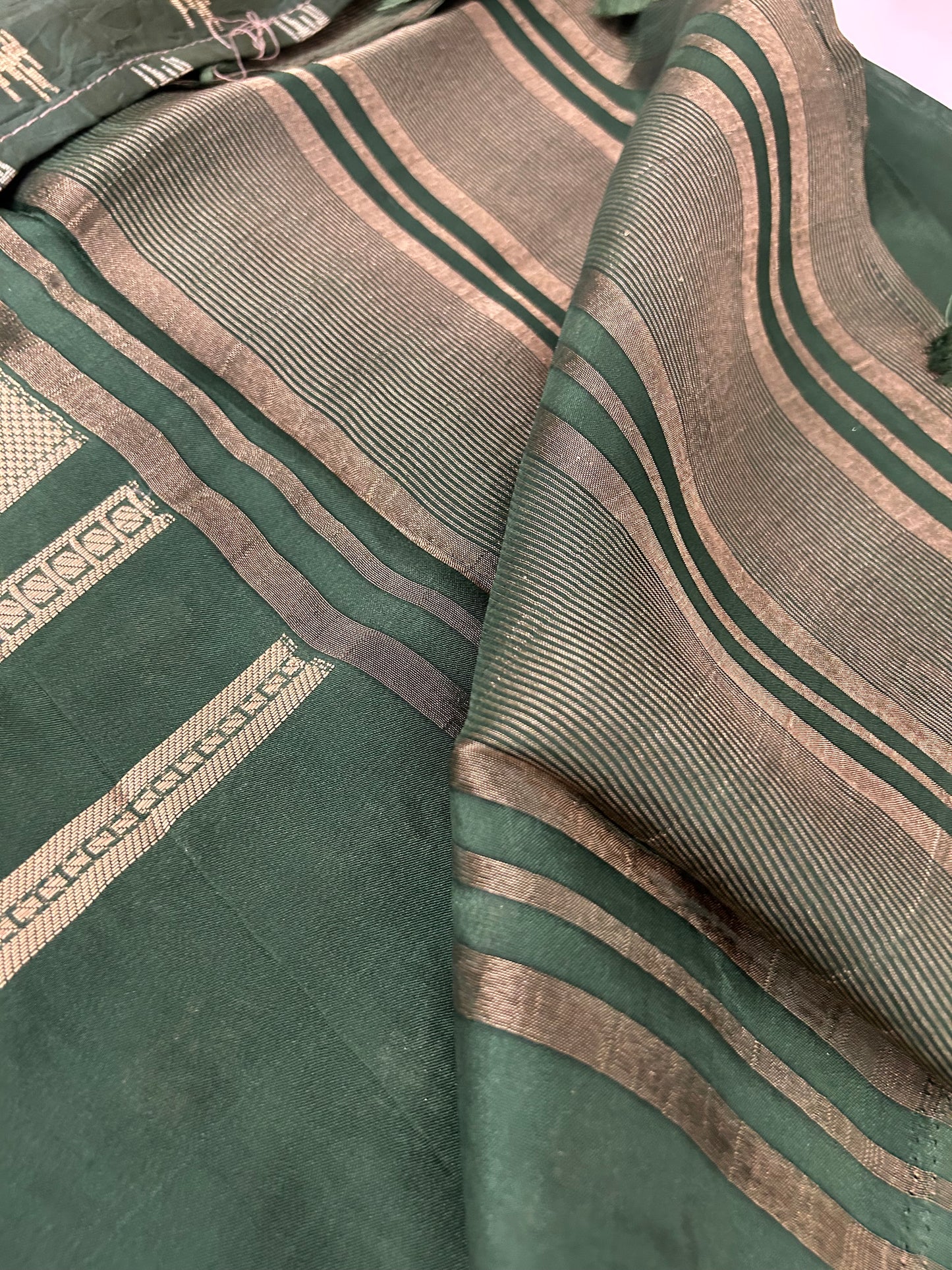 Kalamkari Printed Semi Mysore Silk Saree Pista Green-AP16