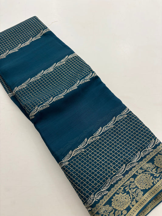 Designer soft Chinnon full embroidery