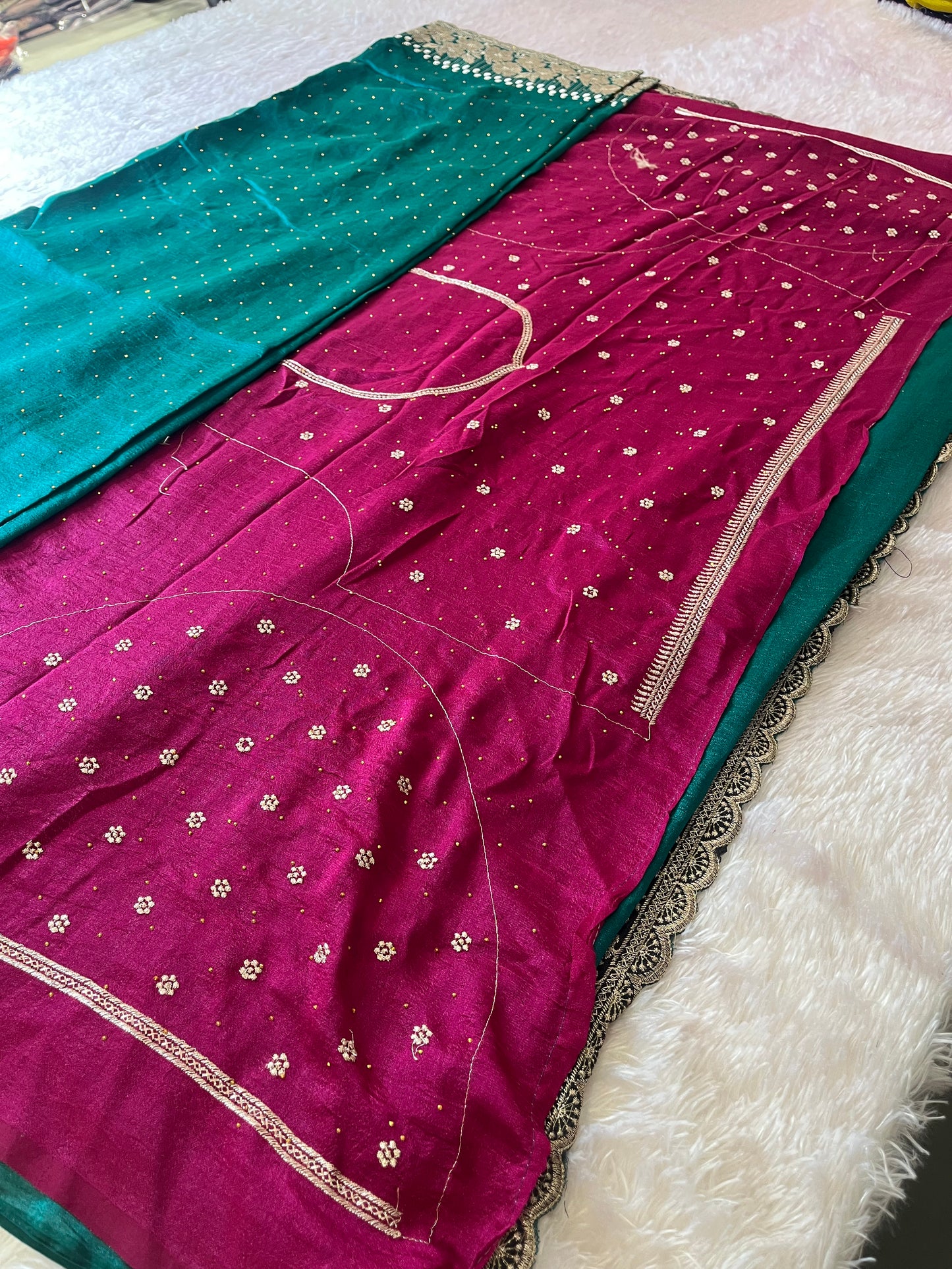 Scallop borde Fancy saree