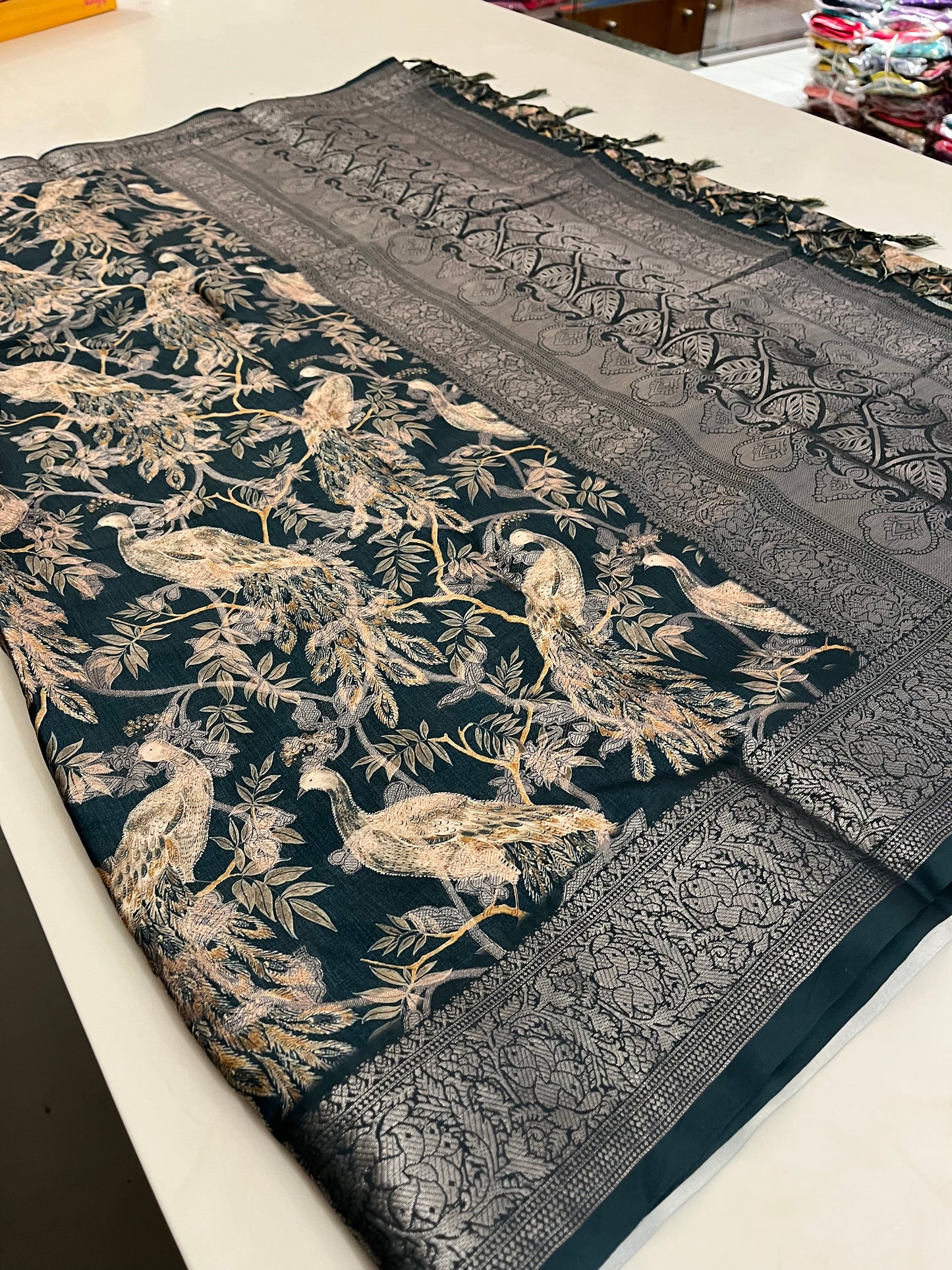 Printed Tussar silk