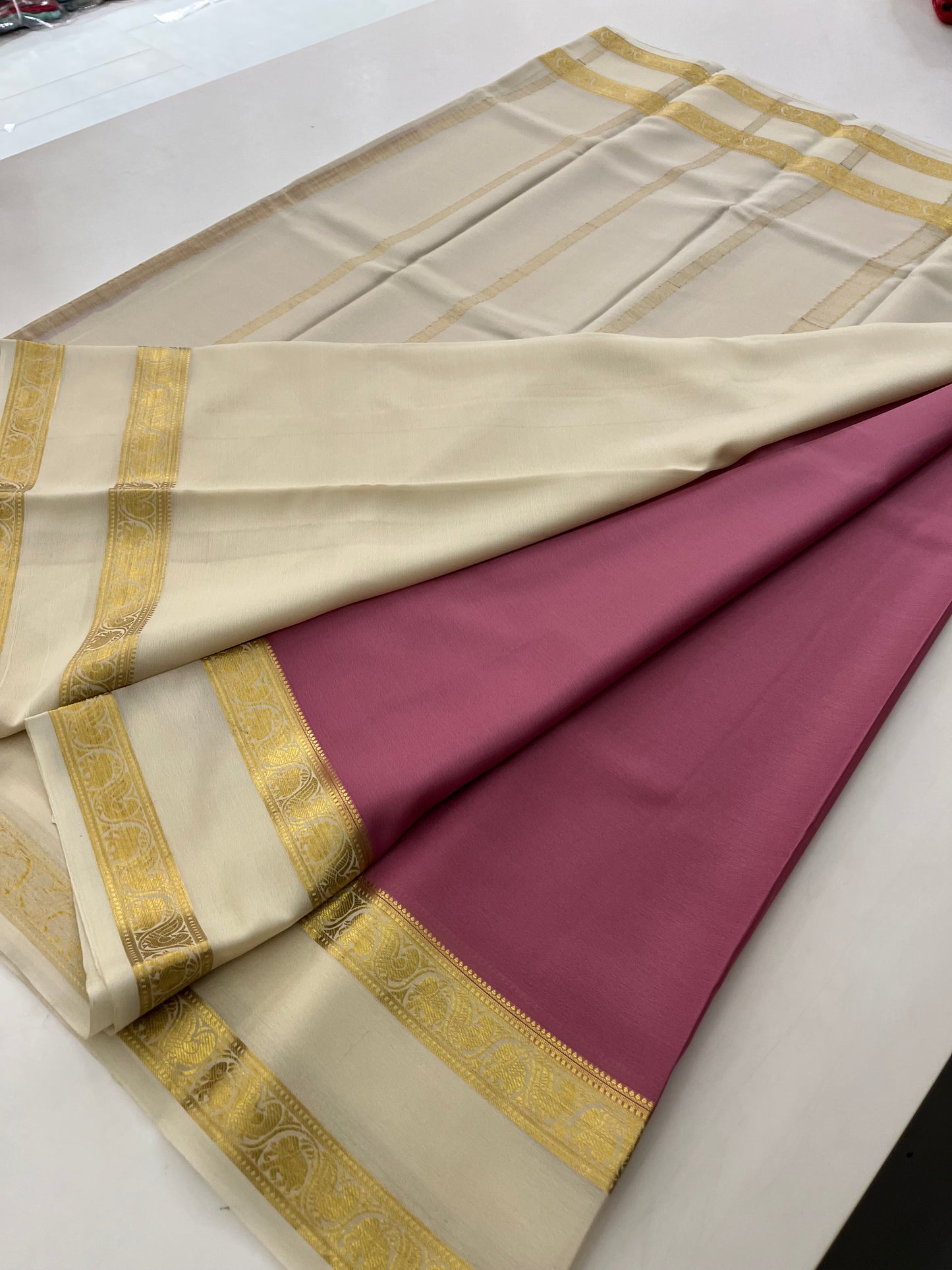70GSM Pure Mysore Crepe Silk Saree