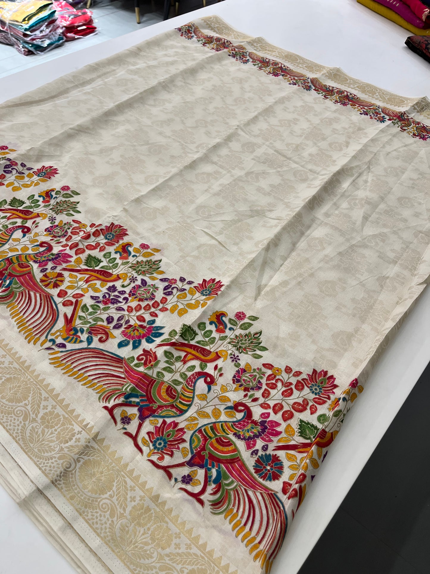 Kalamkari Linen Chiffon