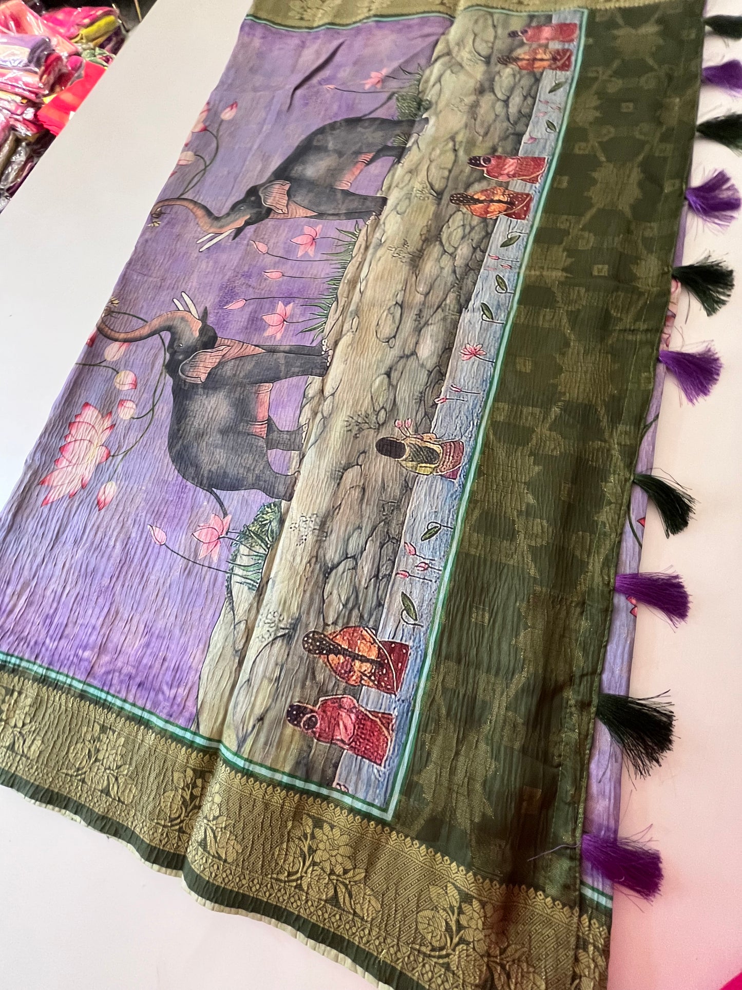 Printed Tussar fancy