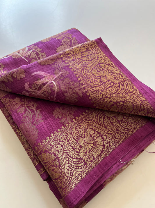 Tussar printed fancy