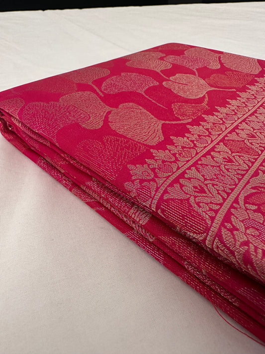 Rani Pink Soft Kanjeevaram Styles Zari Designer Saree
