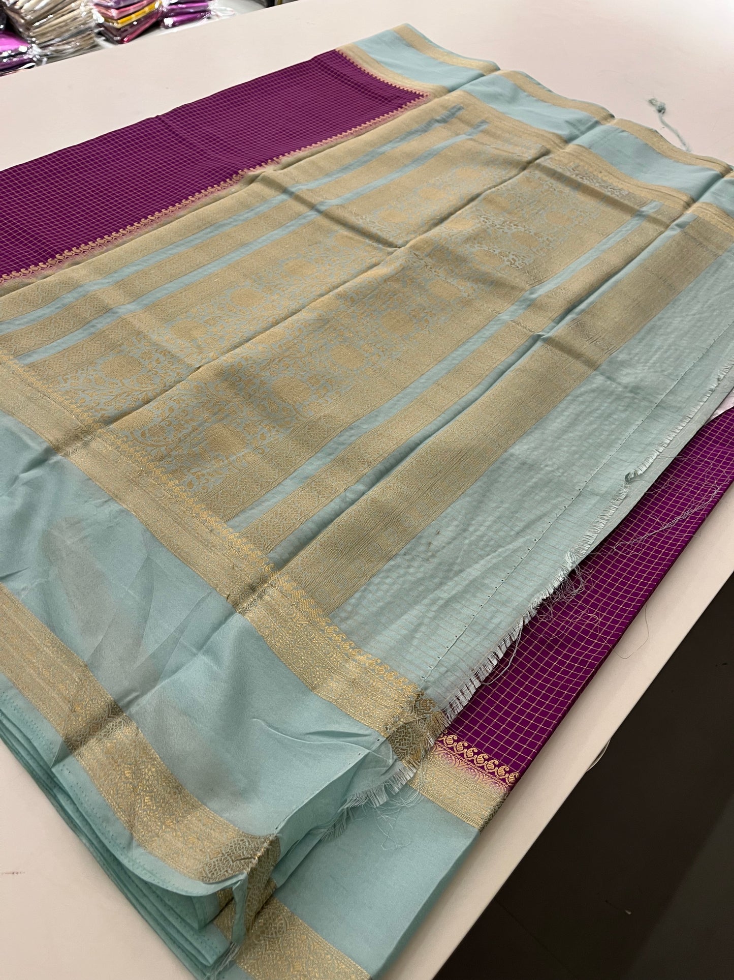 Crepe Small Checks Bentex Border