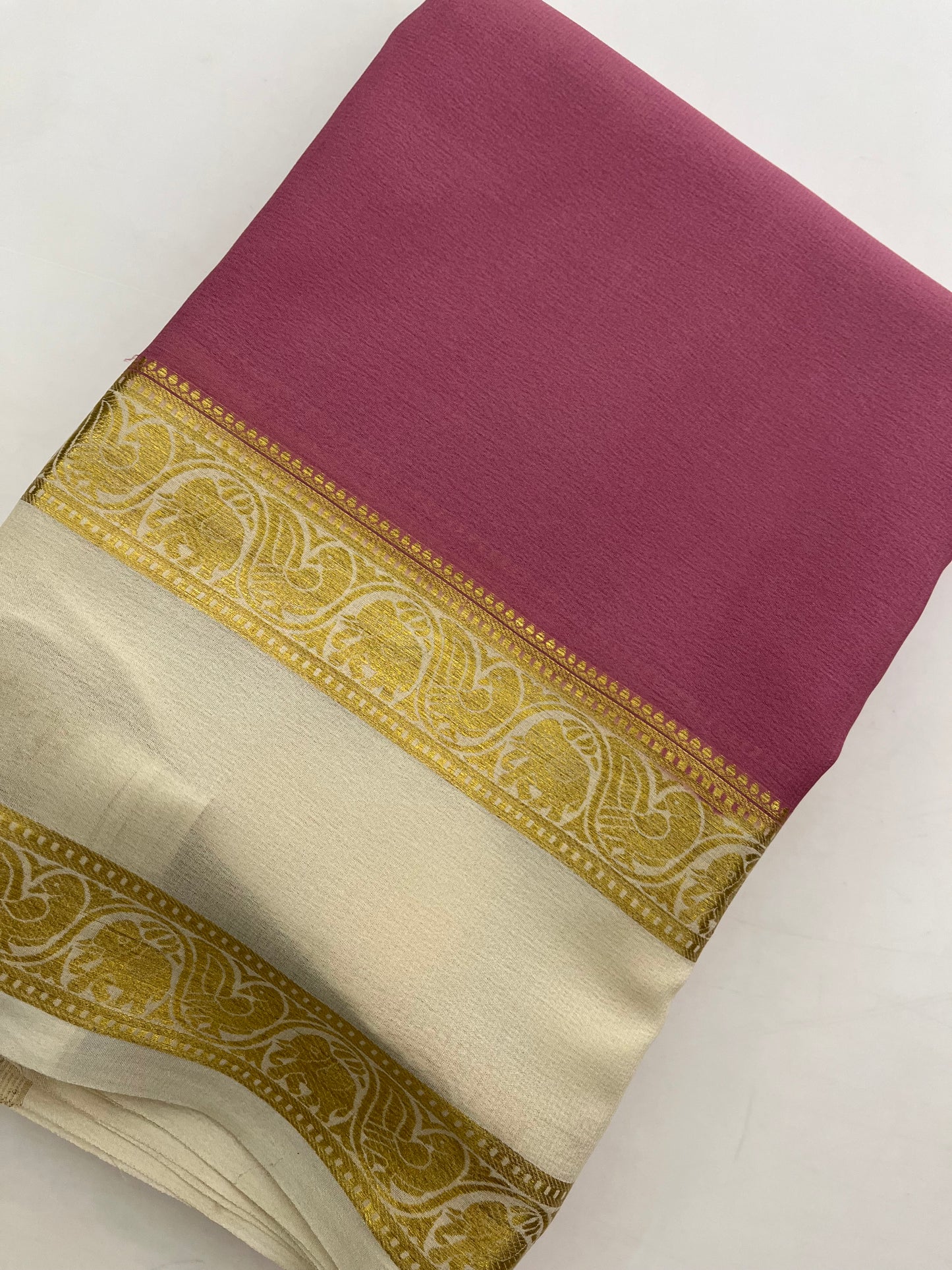 70GSM Pure Mysore Crepe Silk Saree