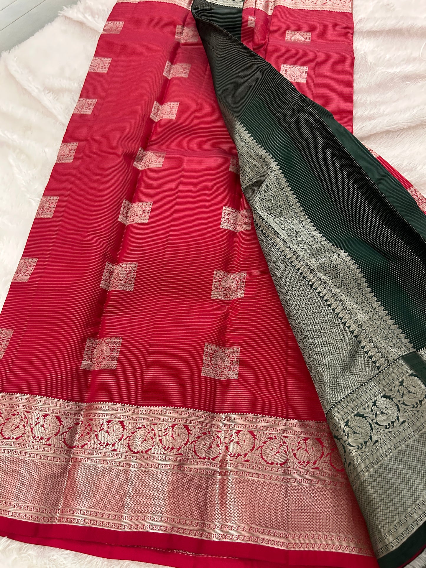 Designer Silver Zari Kanchipuram Silk