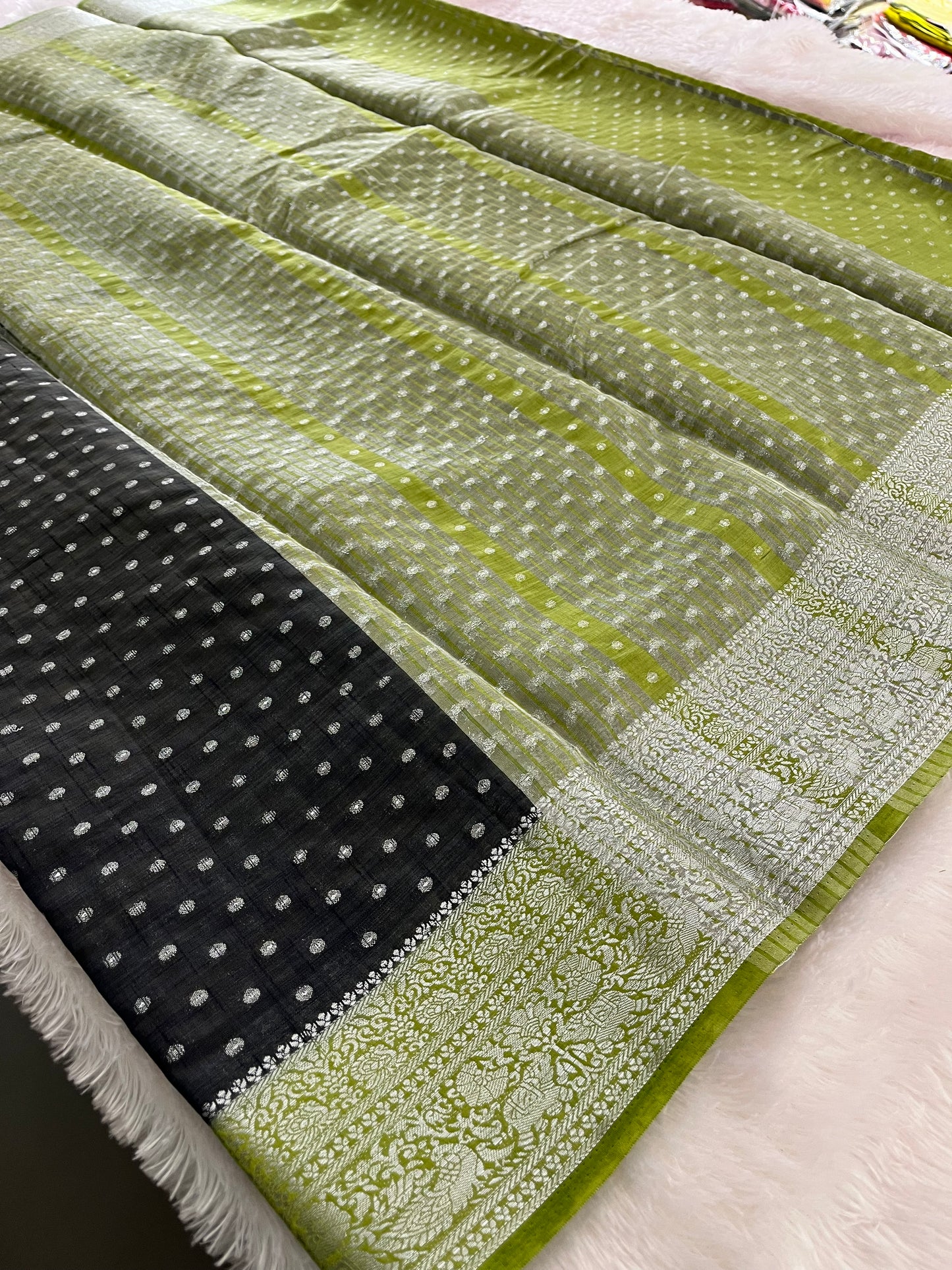 Madhubani silk contrast