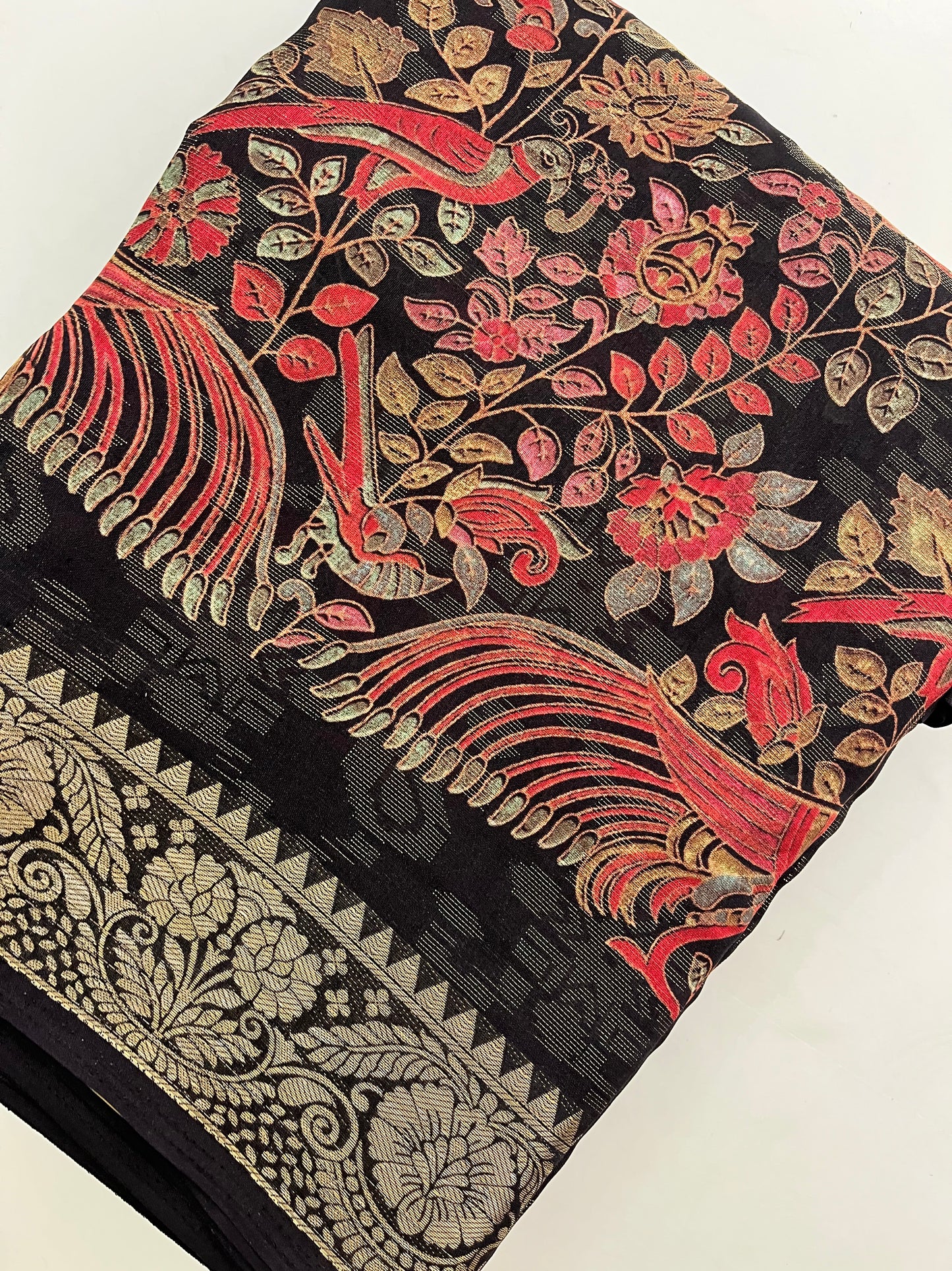 Kalamkari Linen Chiffon