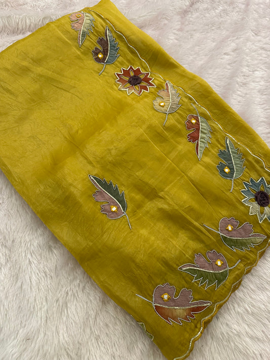 NEW PASTEL ORGANZA DESIGNER SAREE