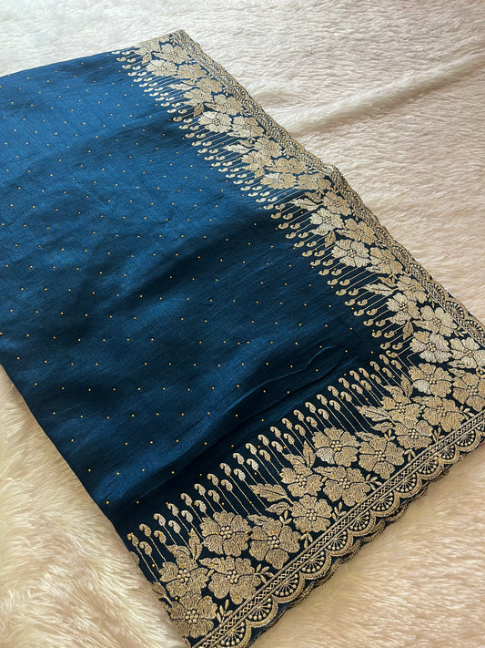 Scallop borde Fancy saree