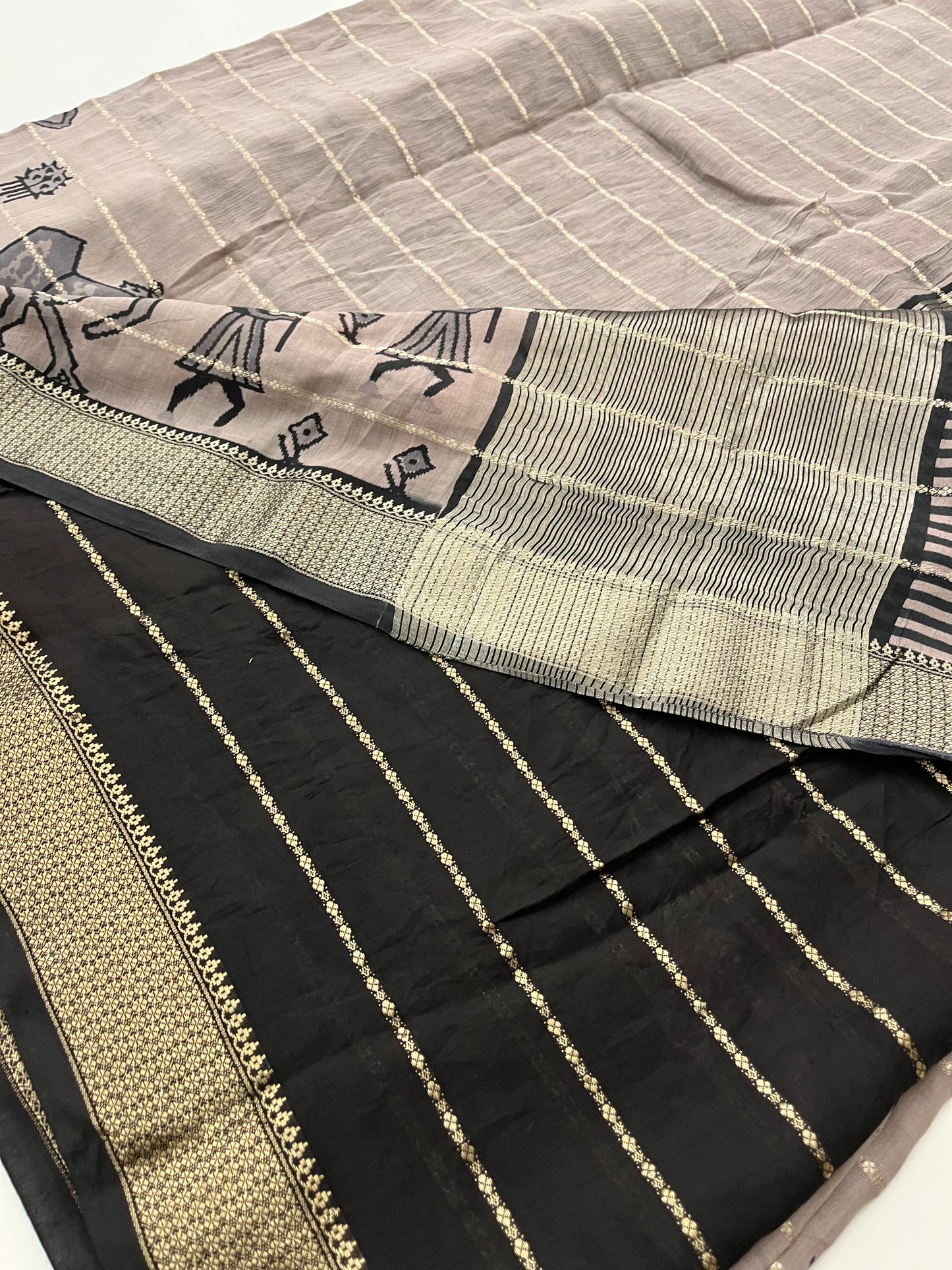 Rajasthan folk print fancy saree