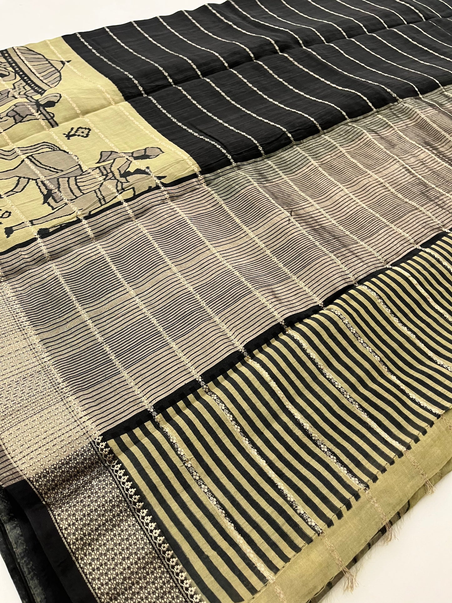 Rajasthan folk print fancy saree