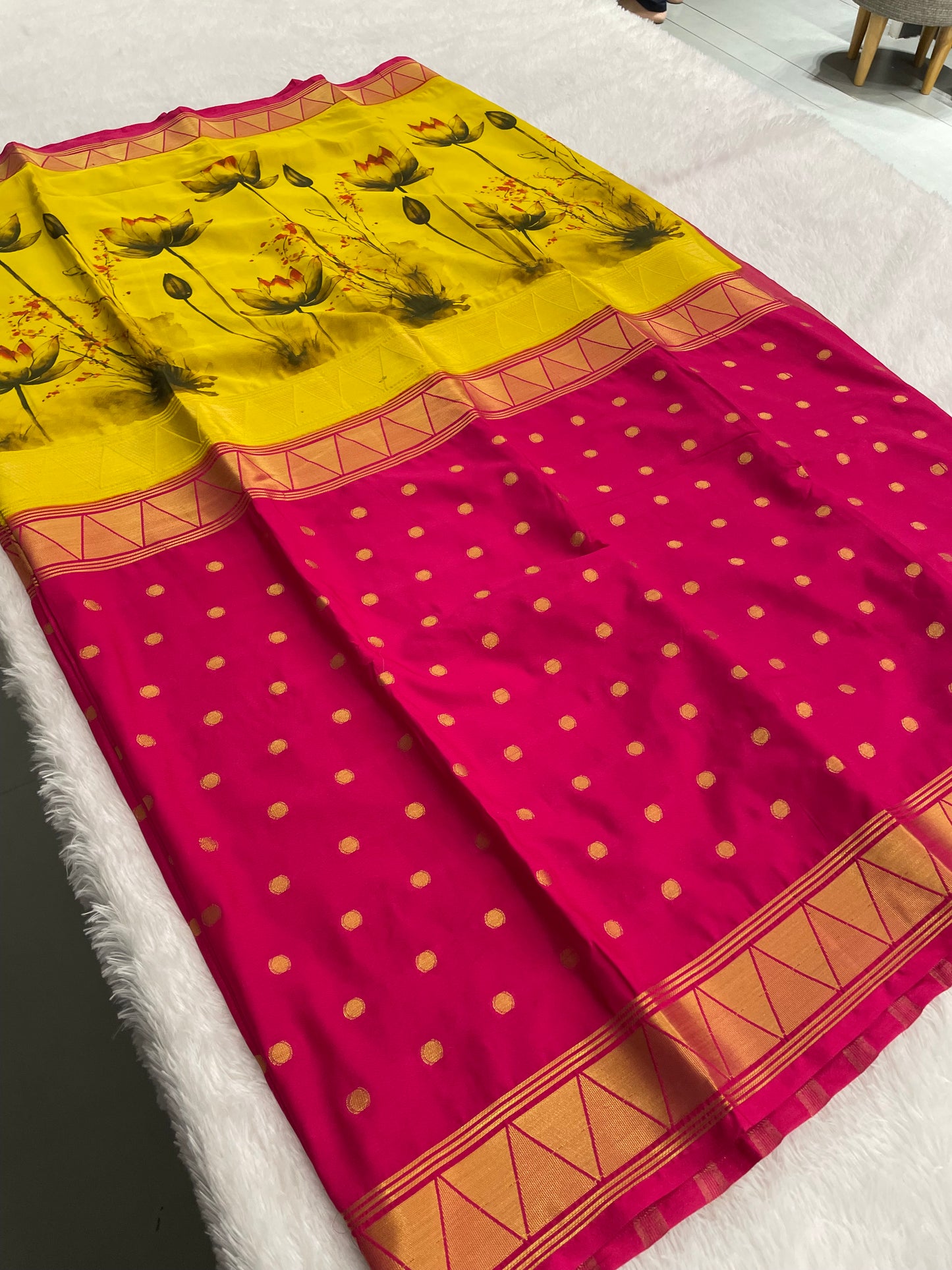 Printed crape silk