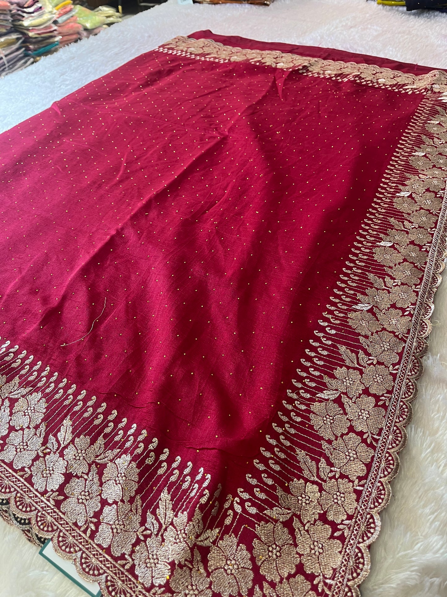 Scallop borde Fancy saree