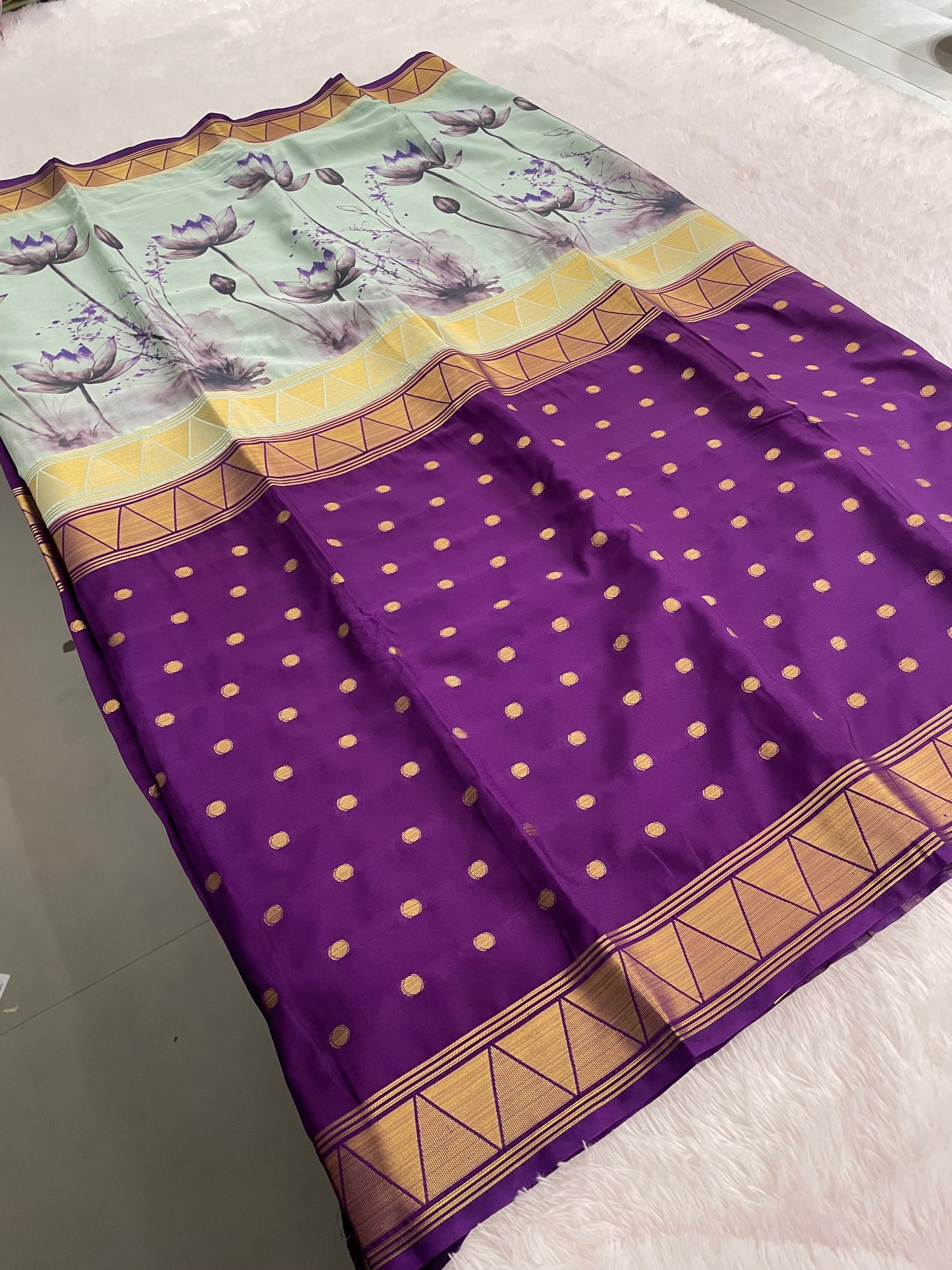 Printed crape silk
