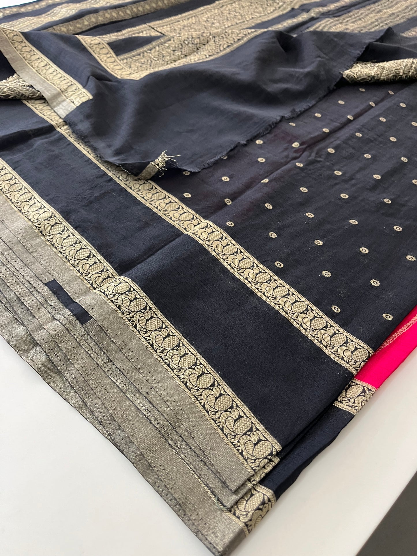 Designer crape chinnon saree
