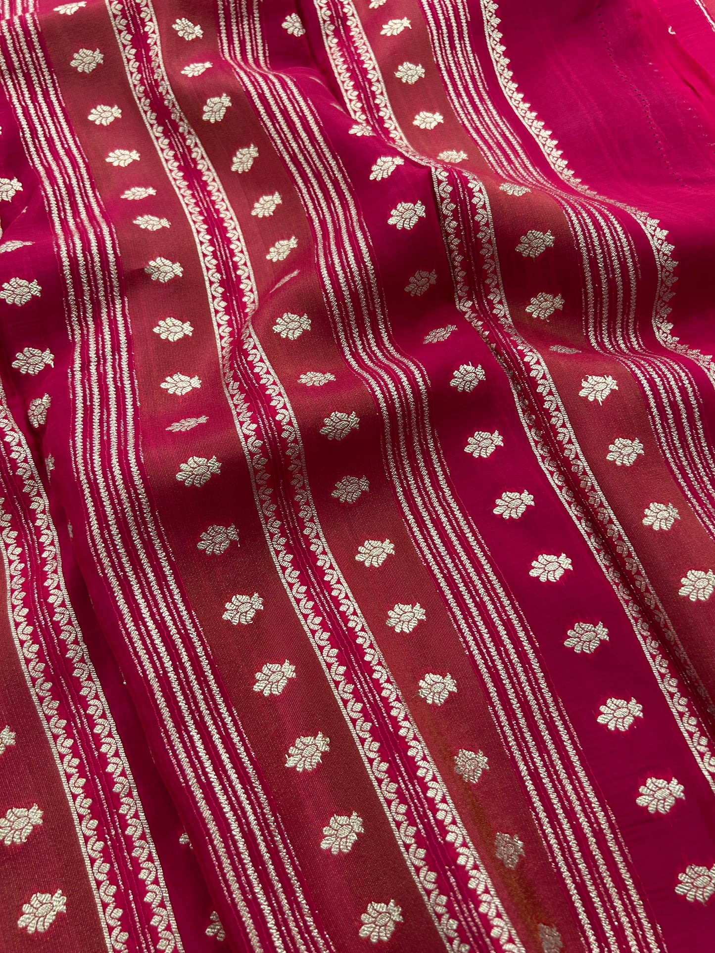 DESIGNER PARTYWEAR SAREE WITH CONTRAST BLOUSE-PINK X PURPLE