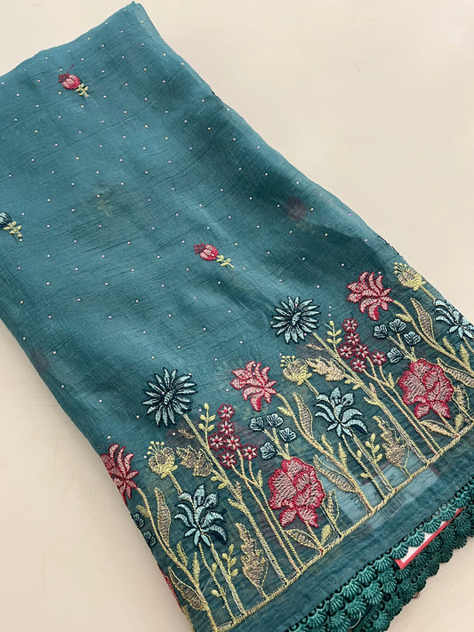 Soft organza embroidery