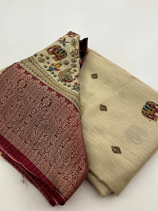 Tussar Fancy Printed