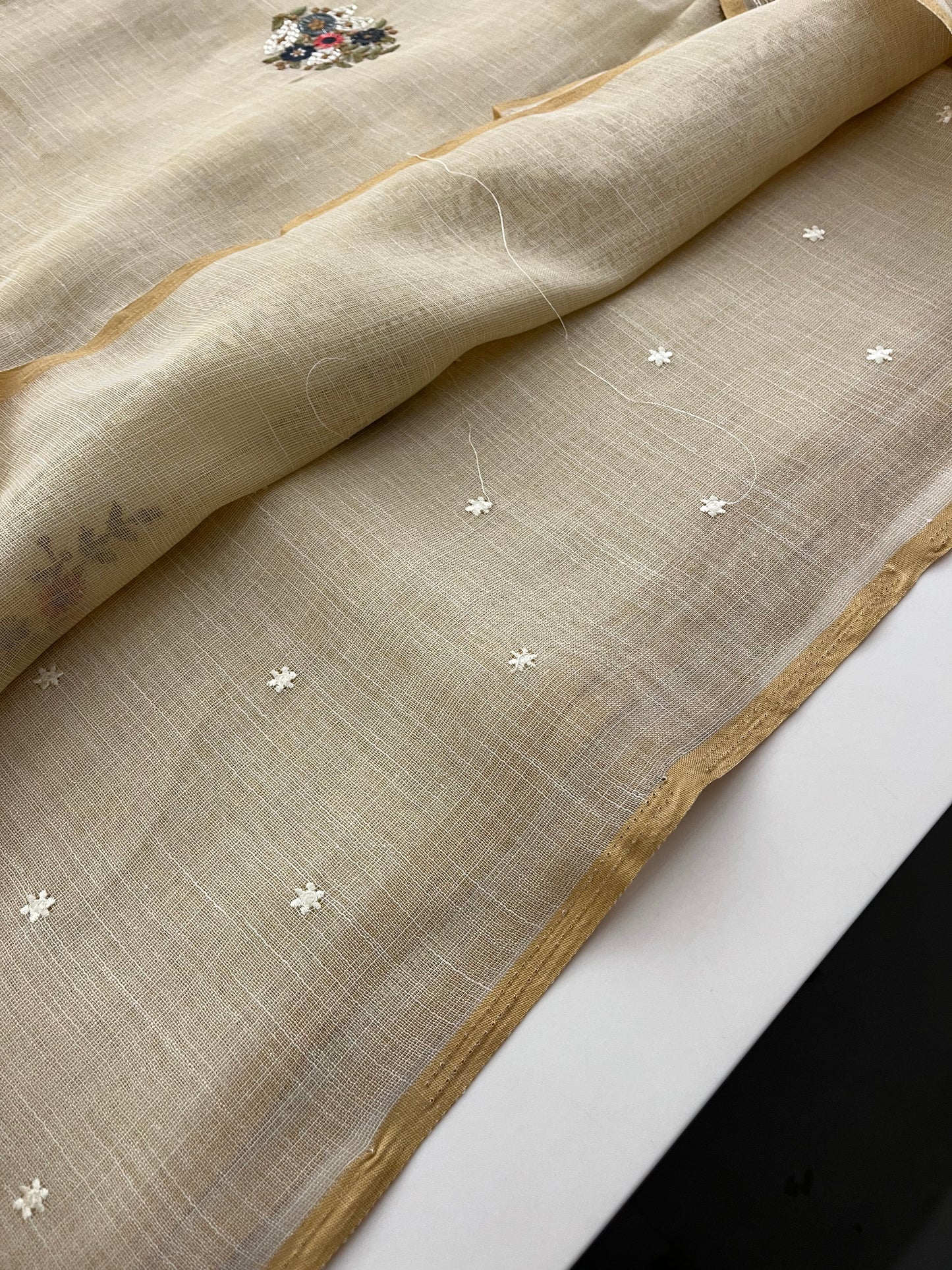 Linen cotton Fancy saree