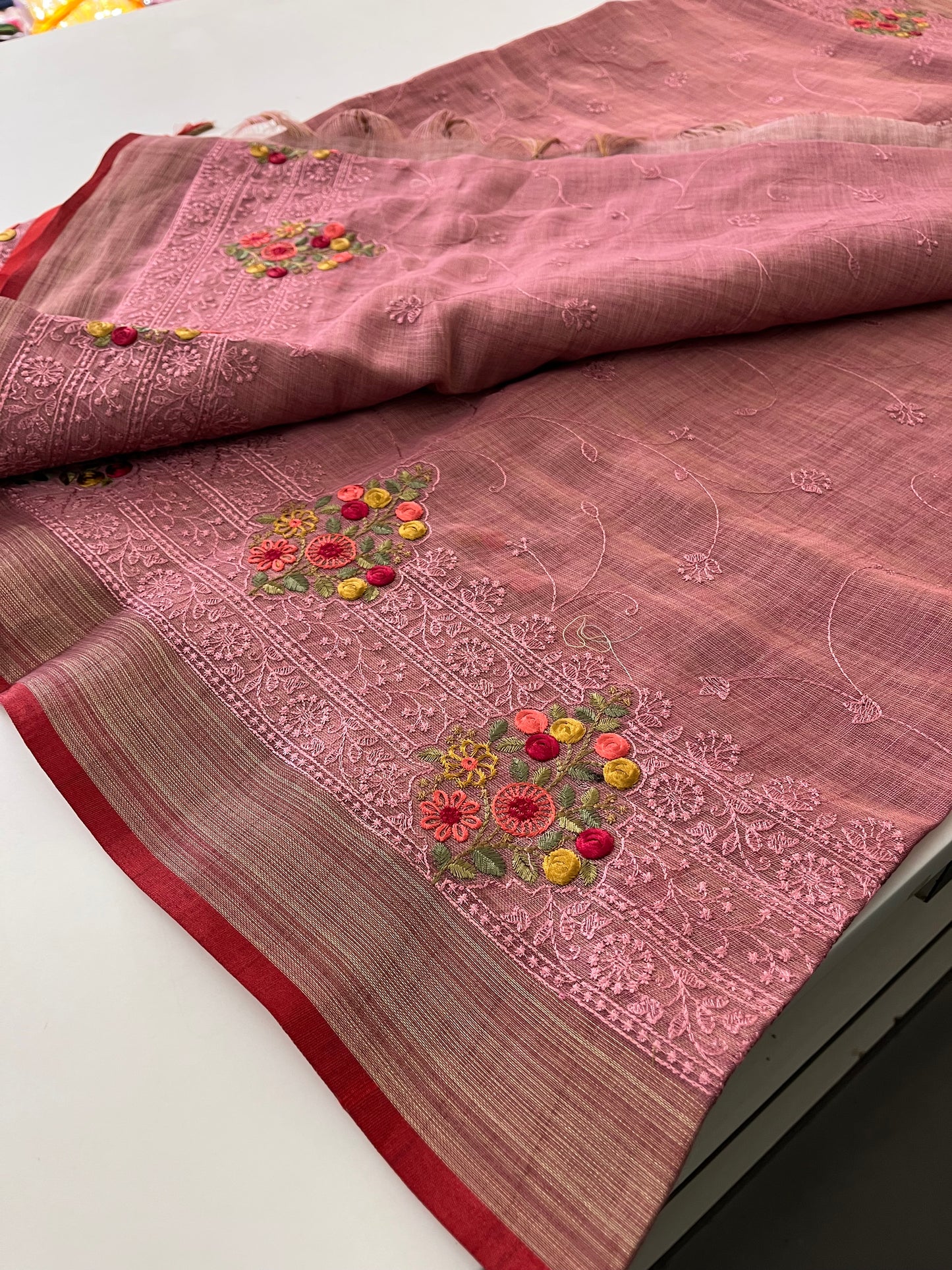 Designer linen Fancy Embroidery Buttas