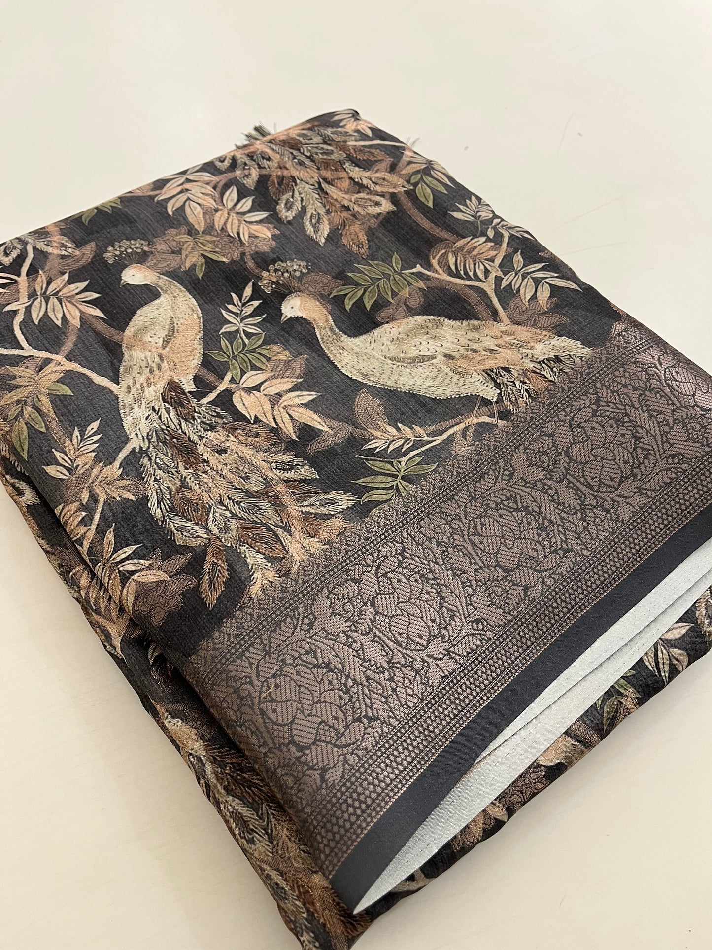 Printed Tussar silk