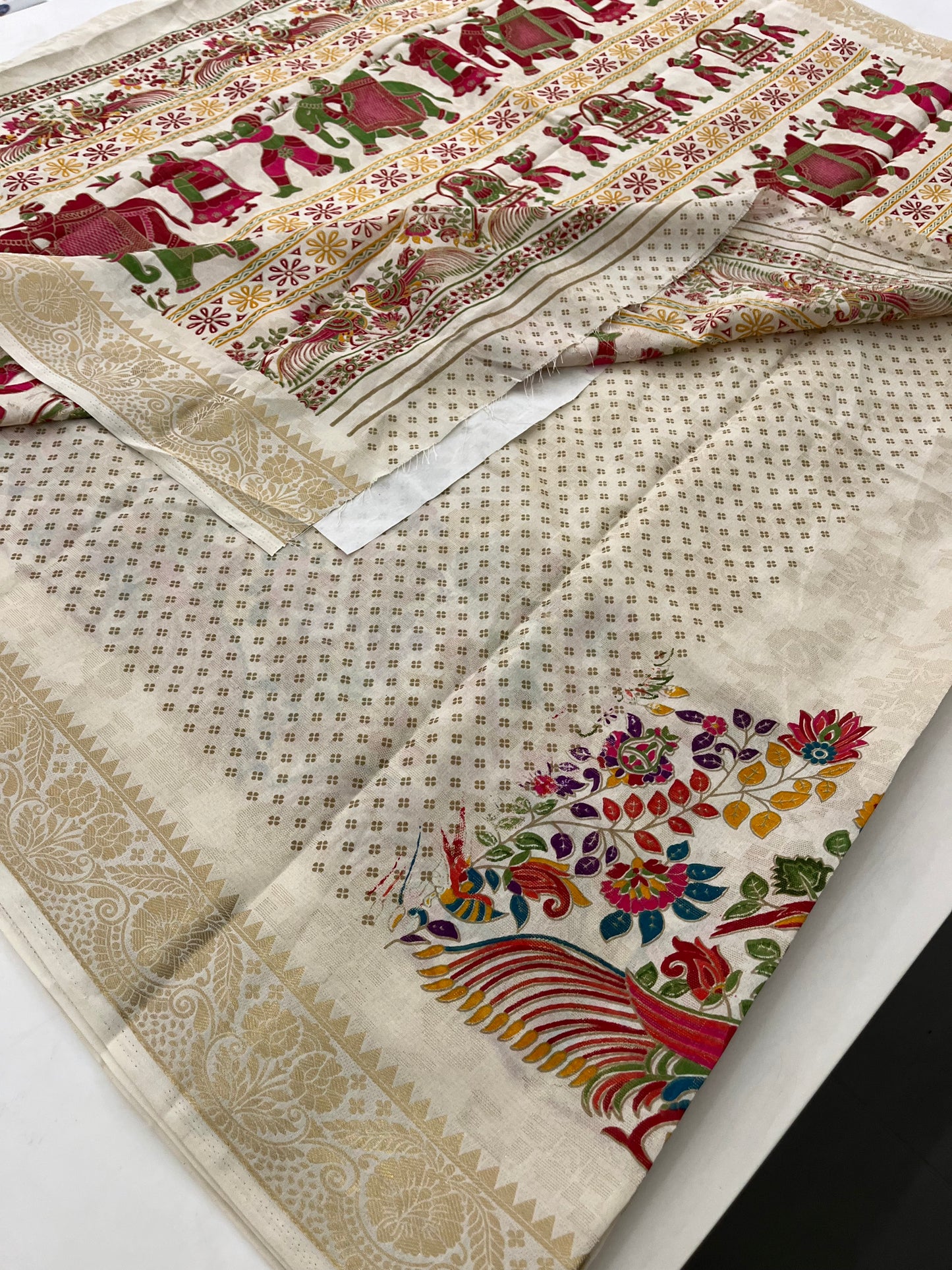 Kalamkari Linen Chiffon