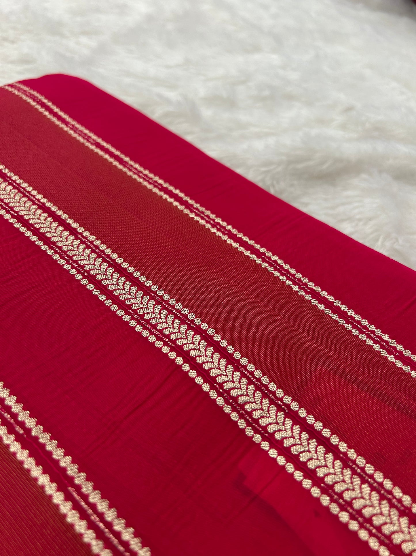 DESIGNER PARTYWEAR SAREE WITH CONTRAST BLOUSE-PINK X PURPLE