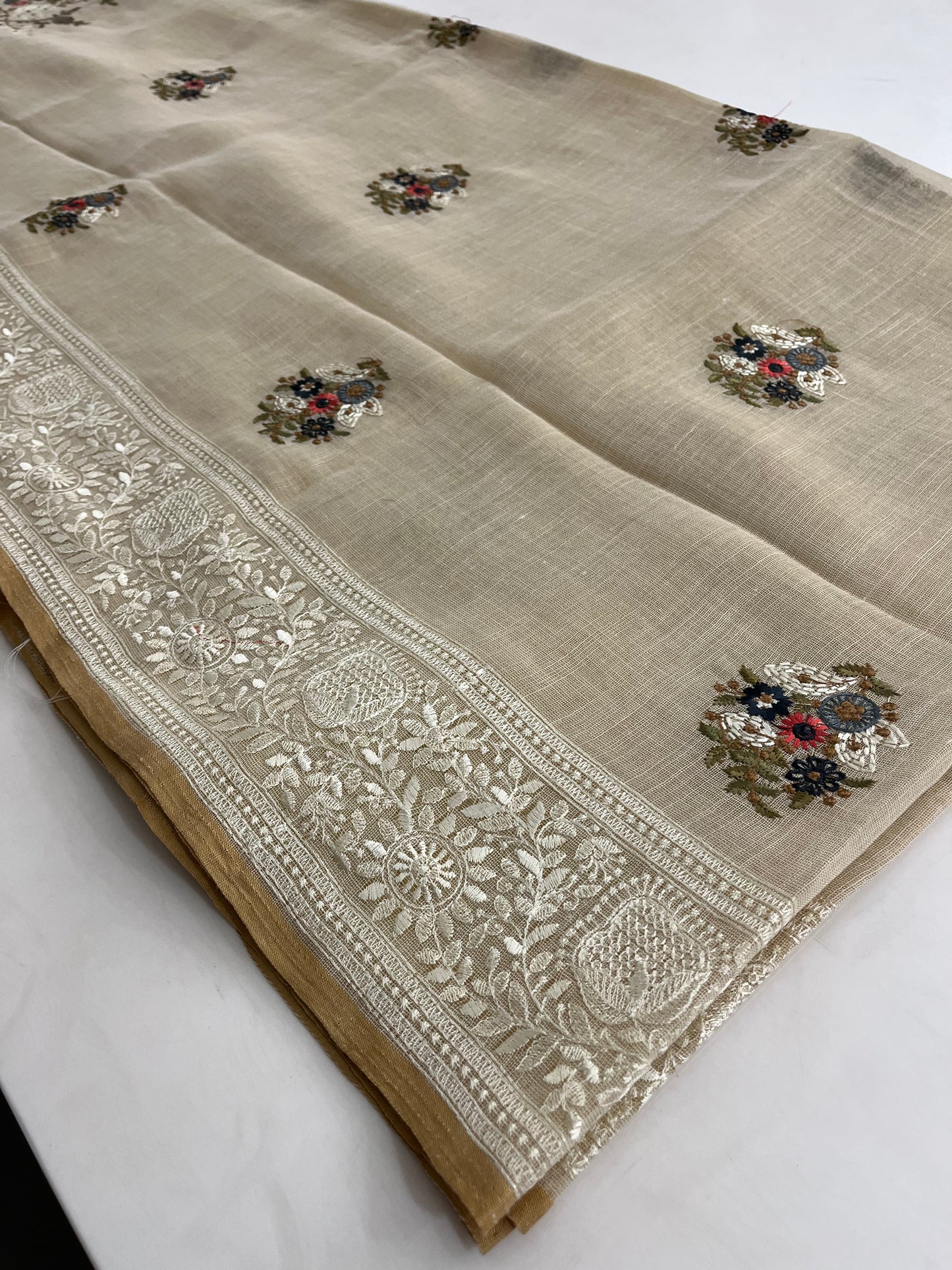 Linen cotton Fancy saree