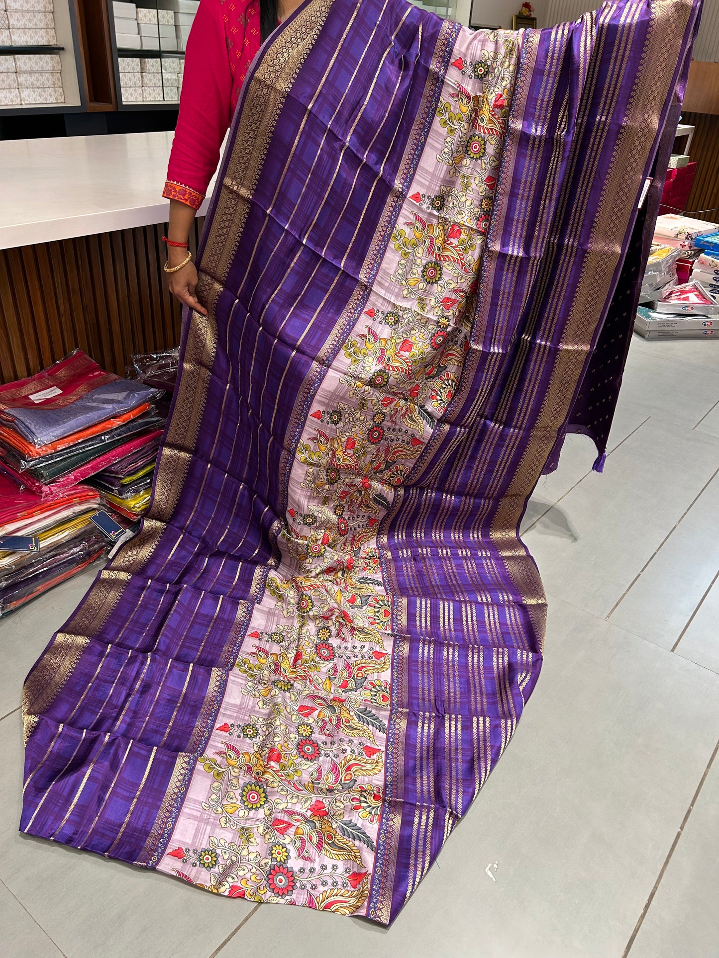 Kalamkari Crape Printed