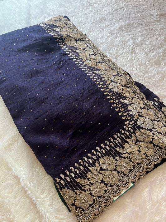 Scallop borde Fancy saree