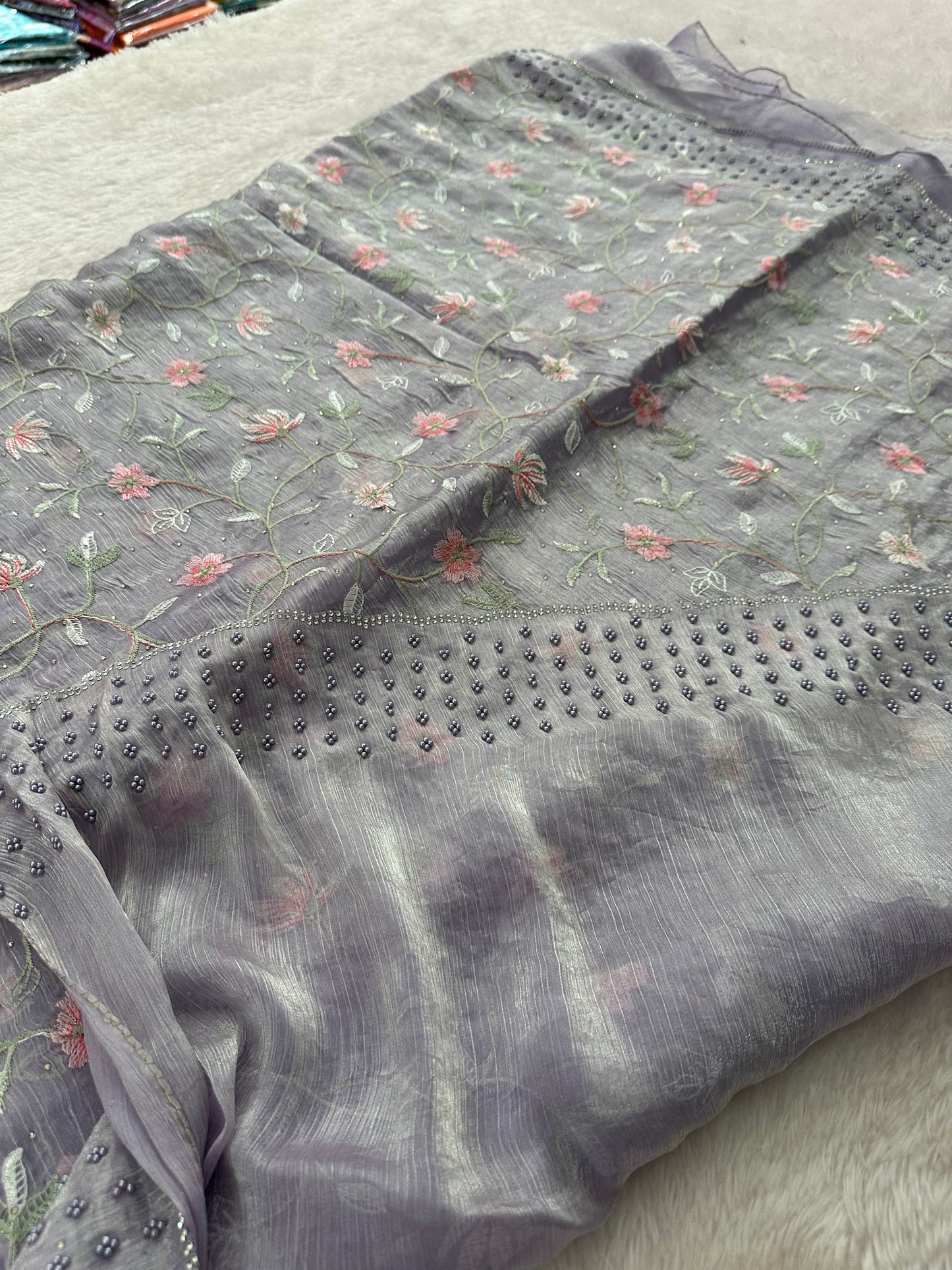 Designer Organza Full Work-M13