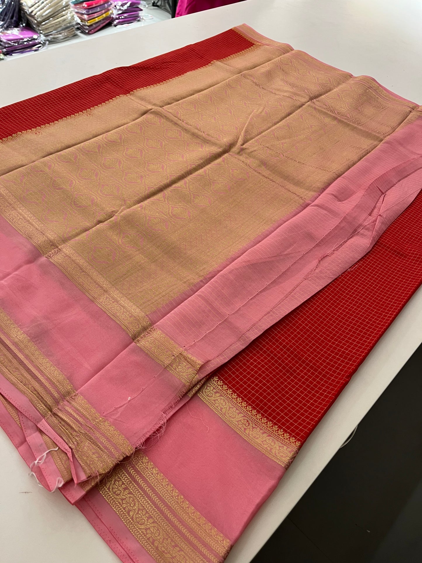 Crepe Small Checks Bentex Border