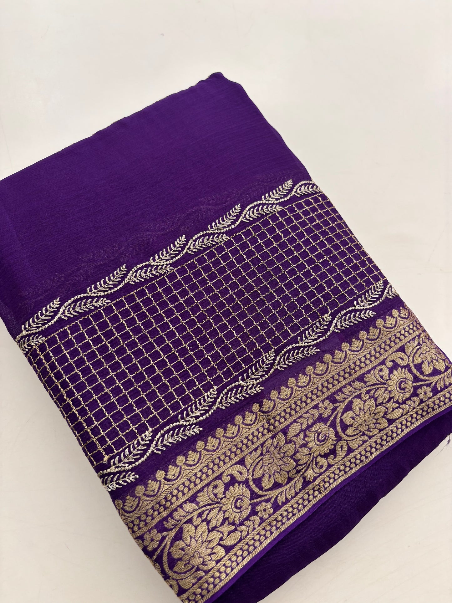 Designer soft Chinnon full embroidery