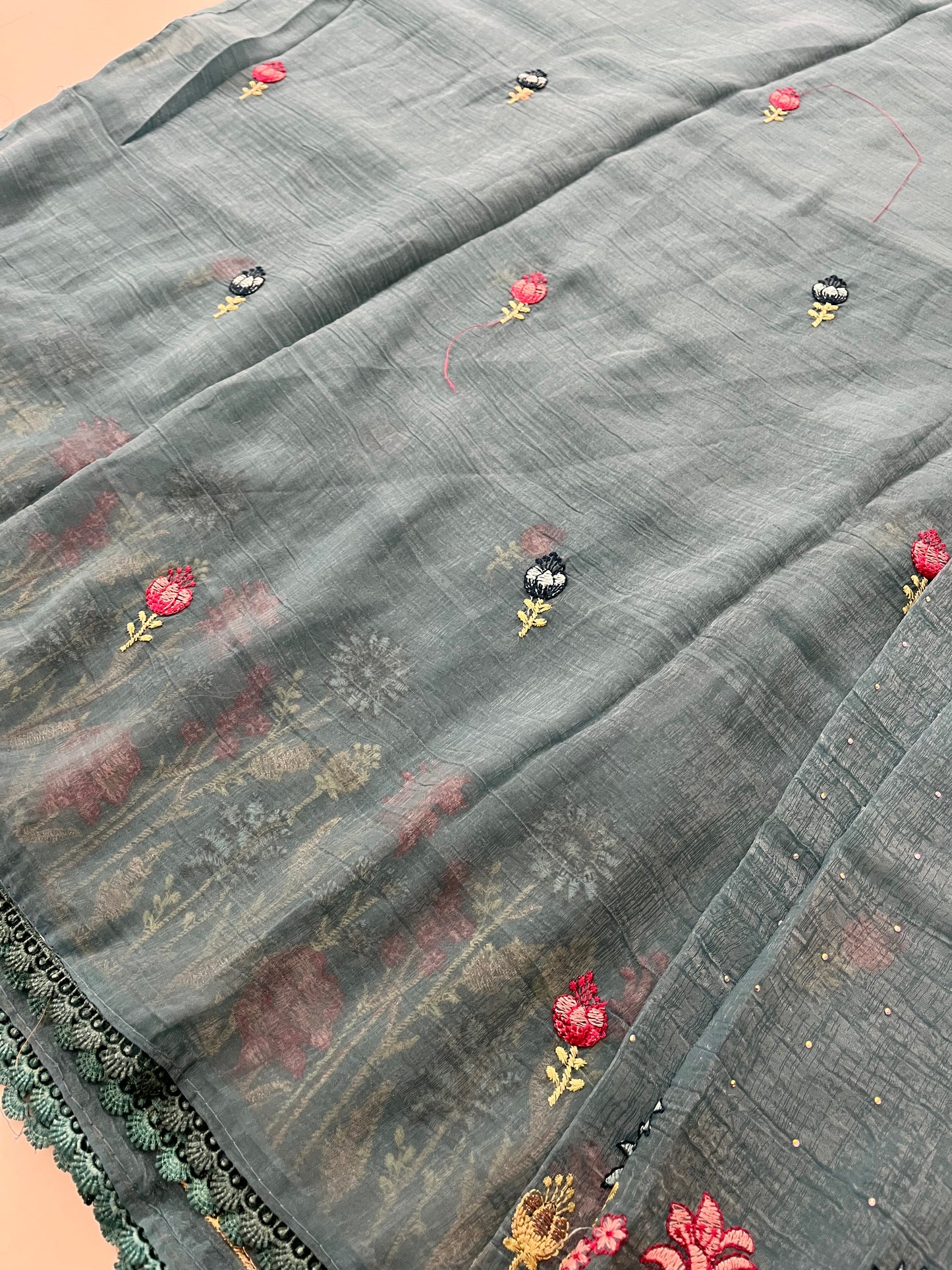 Soft organza embroidery