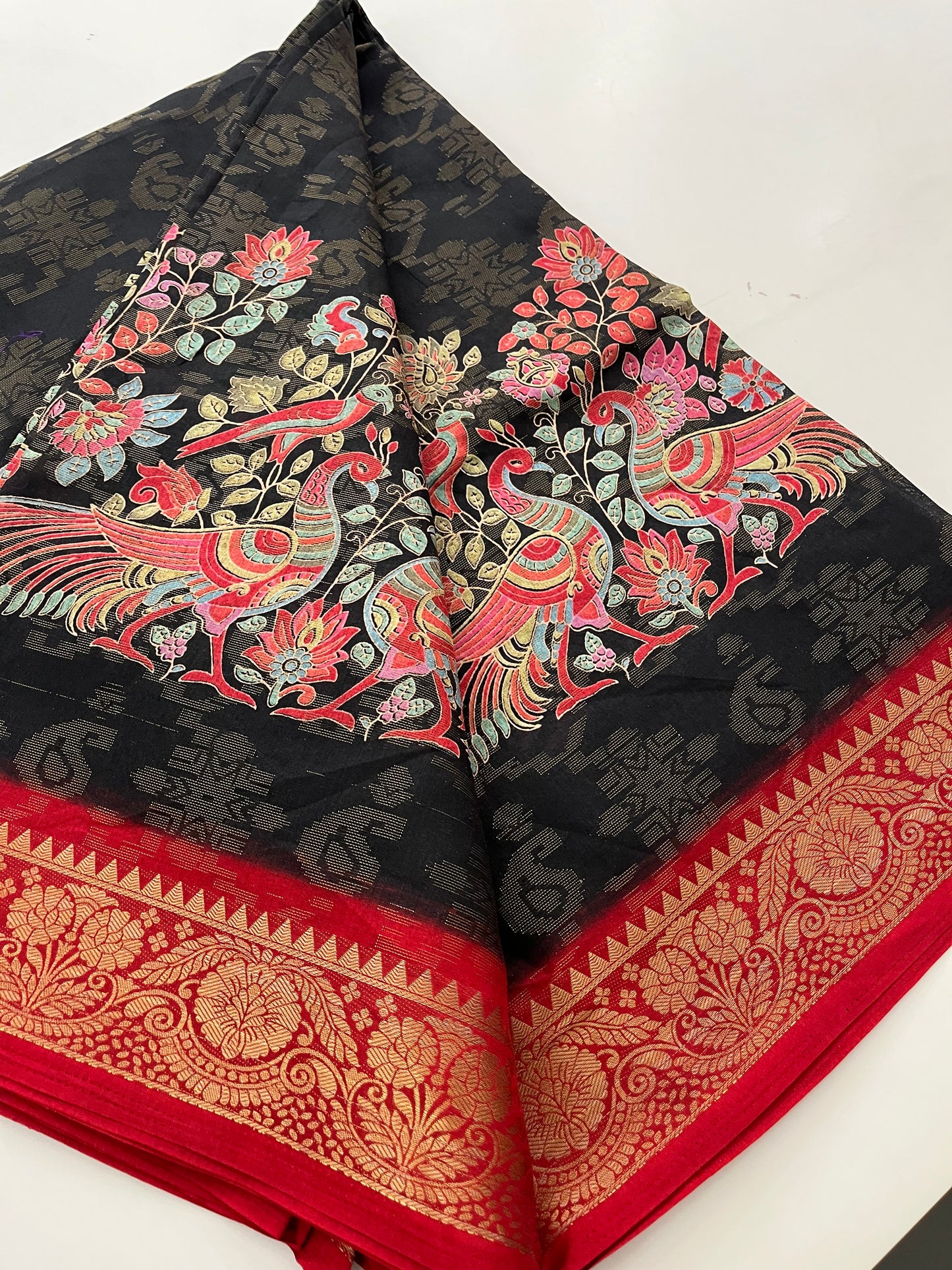 Kalamkari Linen Chiffon