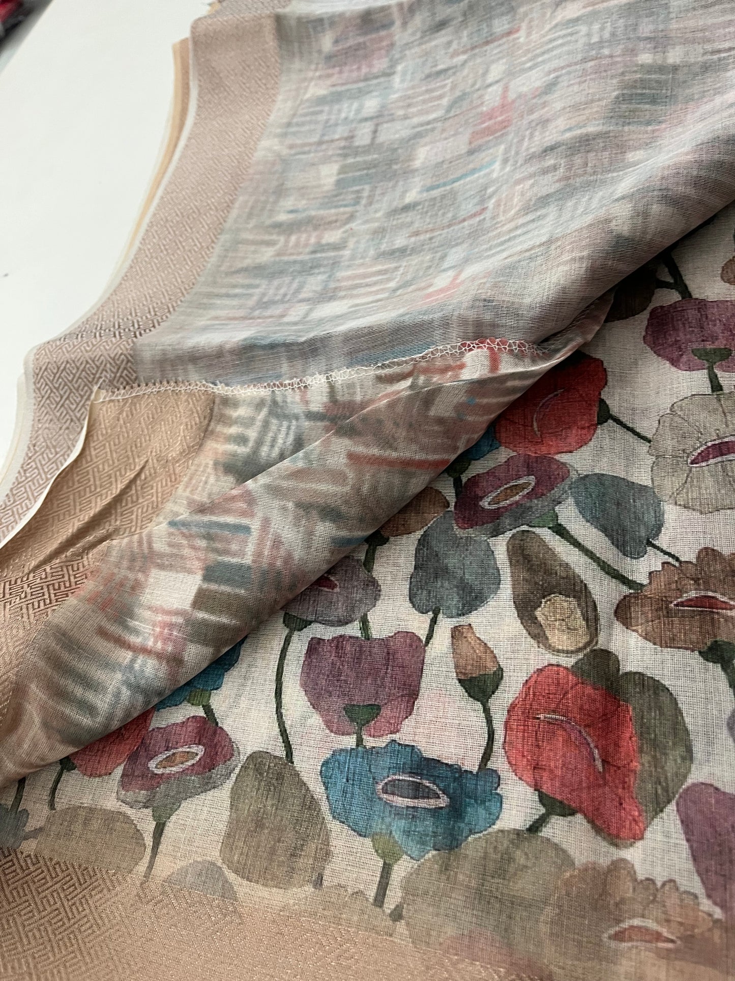 Ju7 Digital soft cotton printed saree