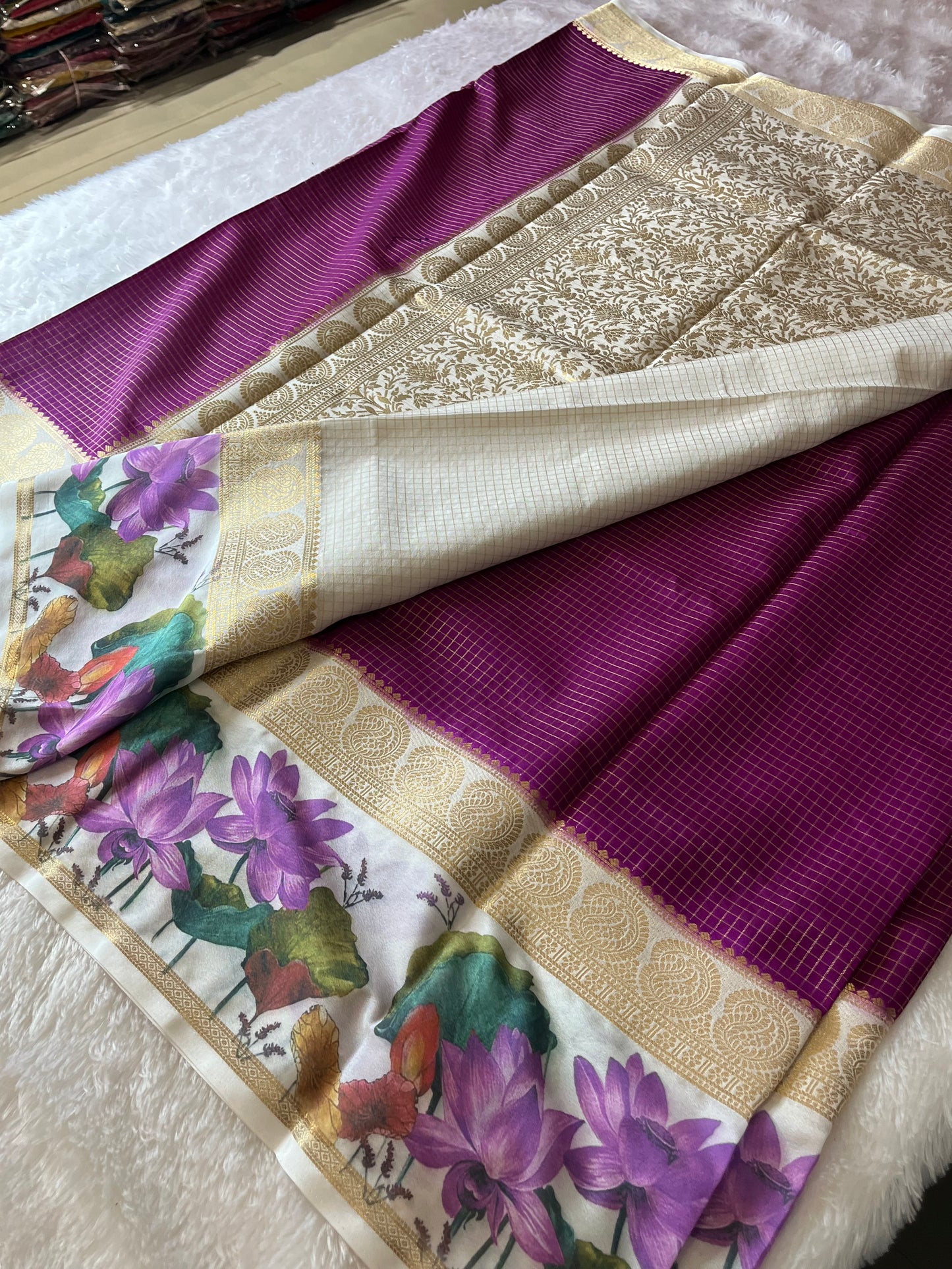 Designer Printed Crape Silk