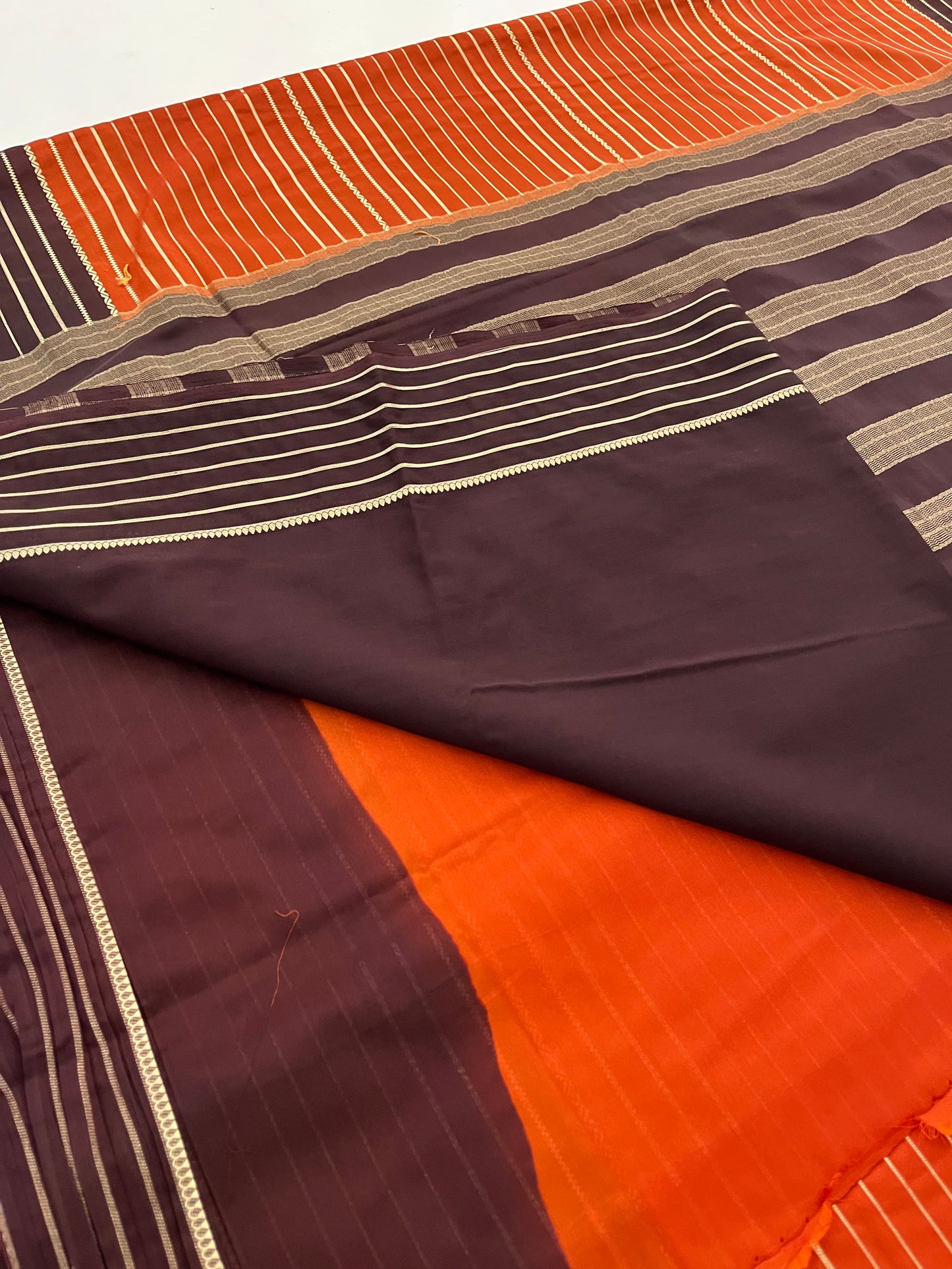 Rustic orange x coffe brown designer crape