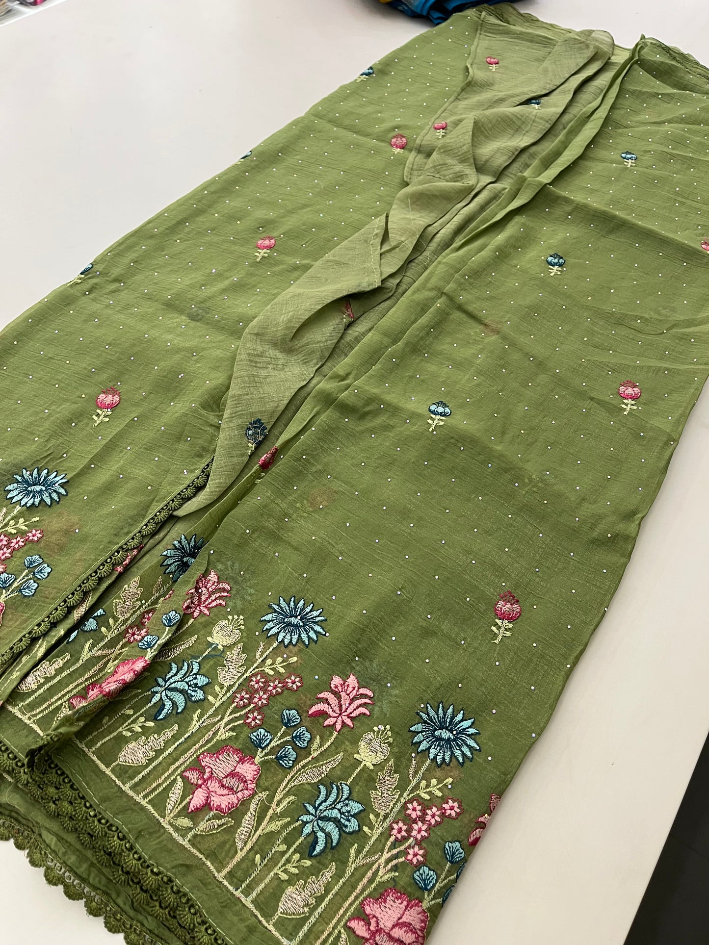 Organza Fancy Saree Embroidery