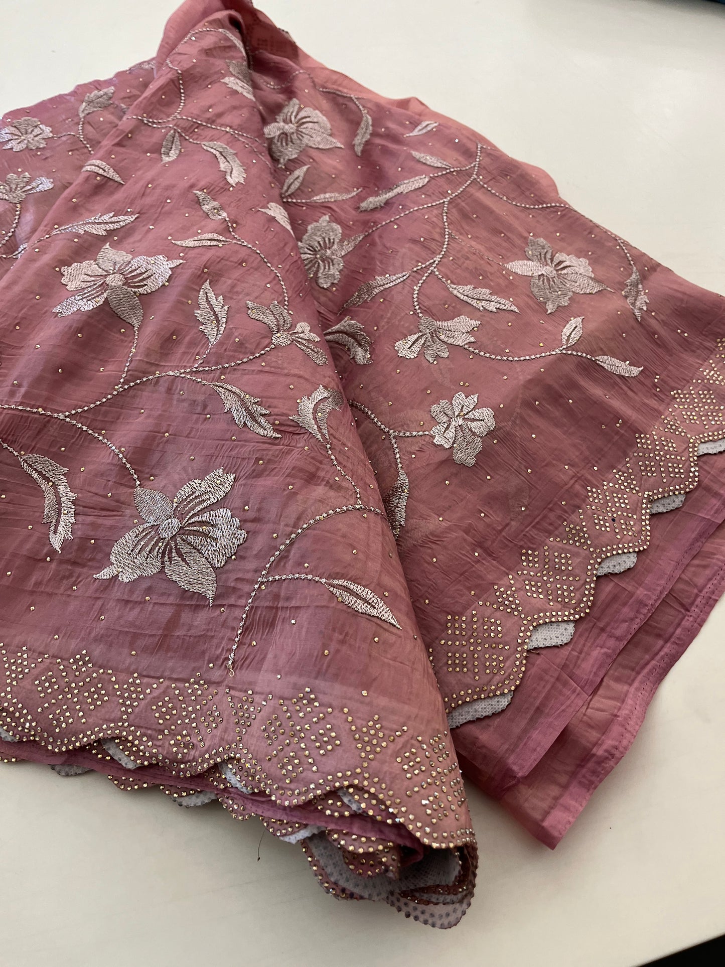 Butter silk Embroidery work