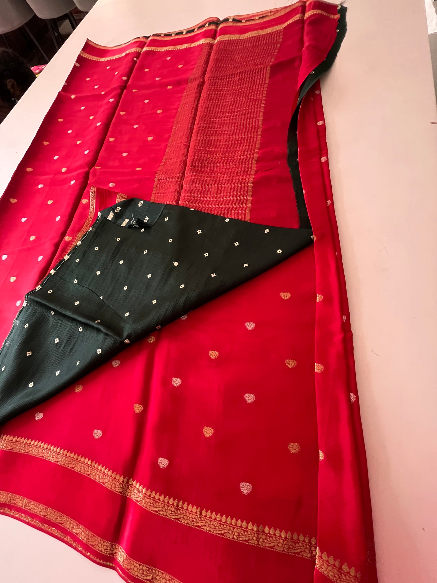 Satin Crape Designer saree