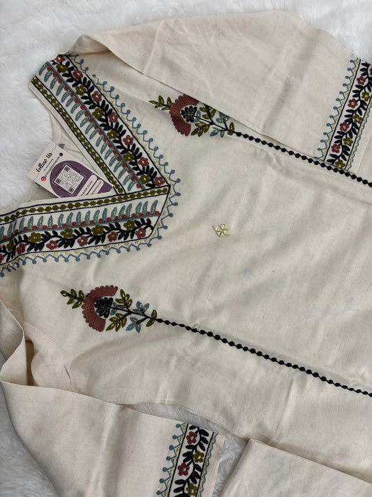 White Cotton Dress Washed Fabric No Transparent