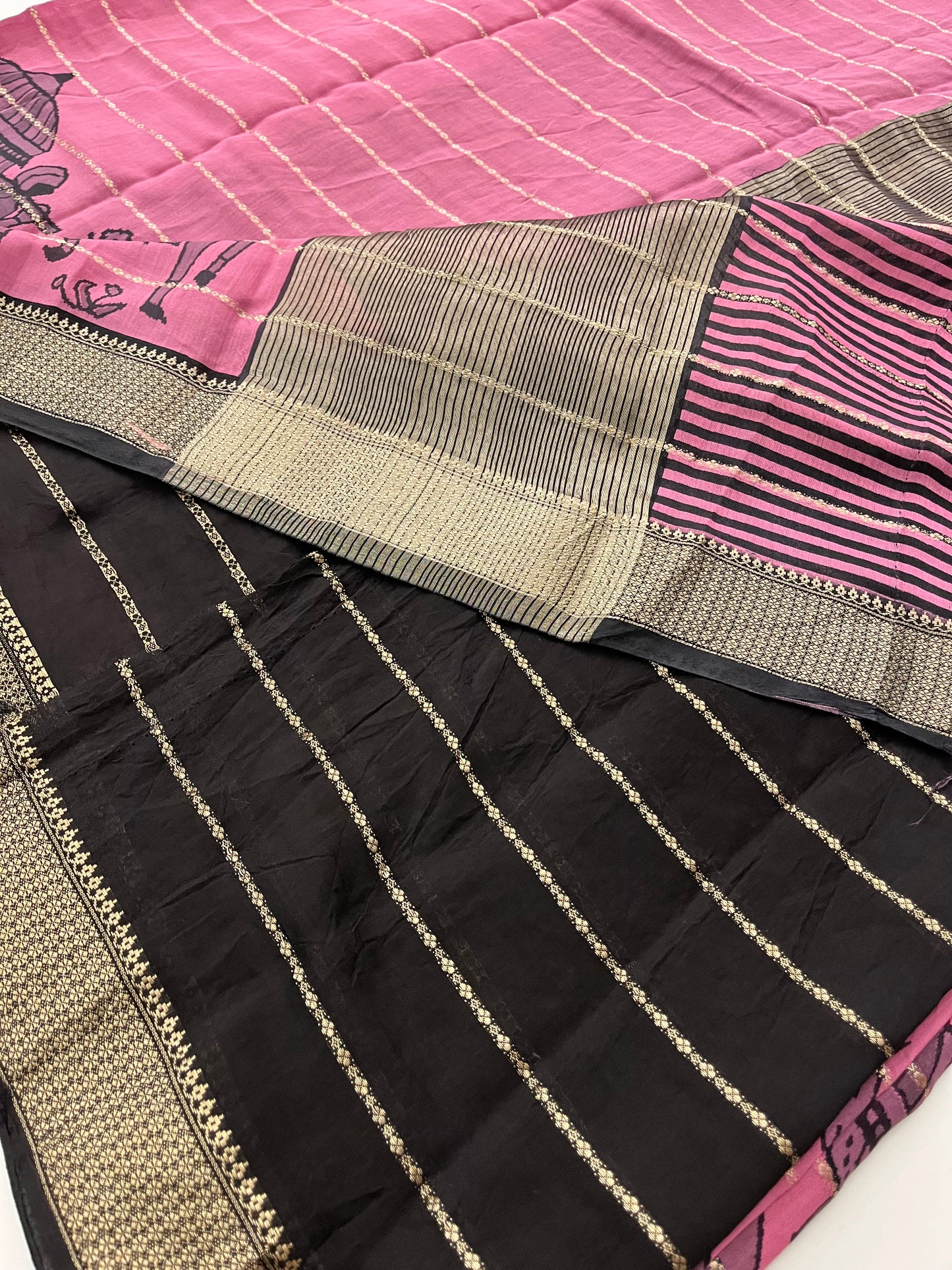 Rajasthan folk print fancy saree