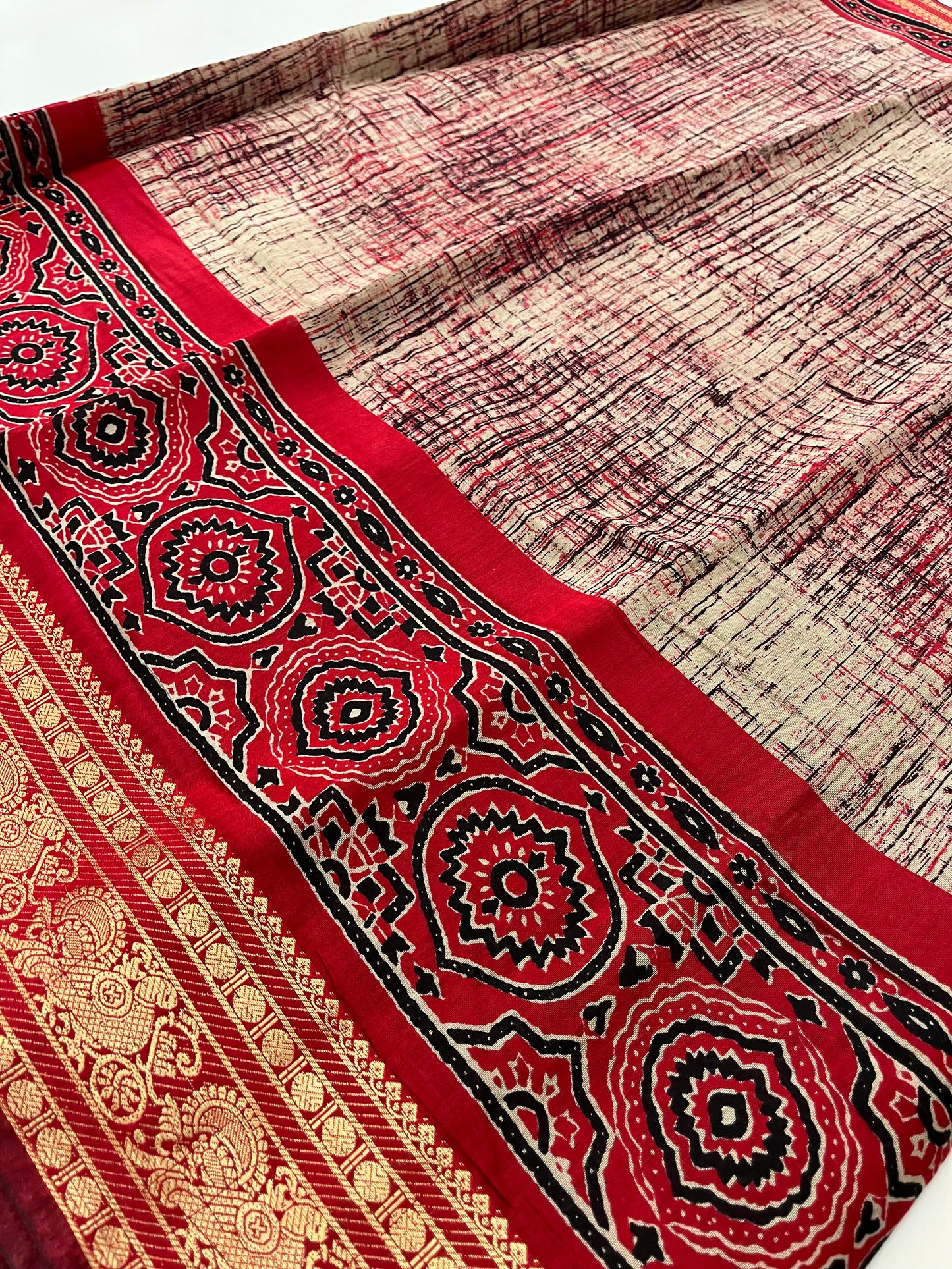 Bagru print fancy saree