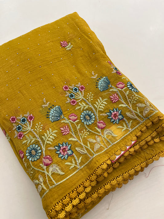 Soft organza embroidery